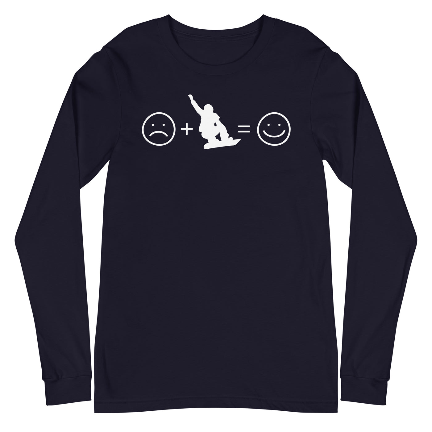 Lächelndes Gesicht und Snowboarding - Longsleeve (Unisex) snowboarden xxx yyy zzz Navy