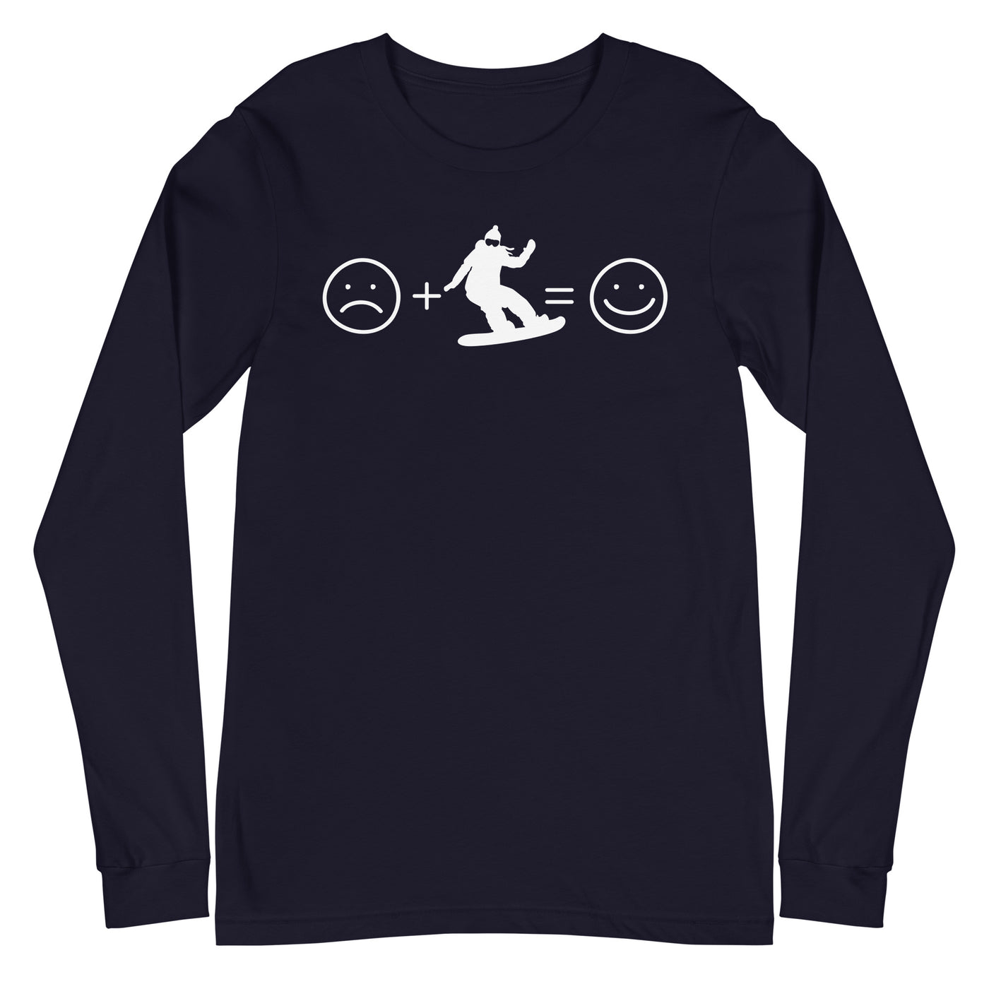 Lächelndes Gesicht und Snowboarding - Longsleeve (Unisex) snowboarden xxx yyy zzz Navy