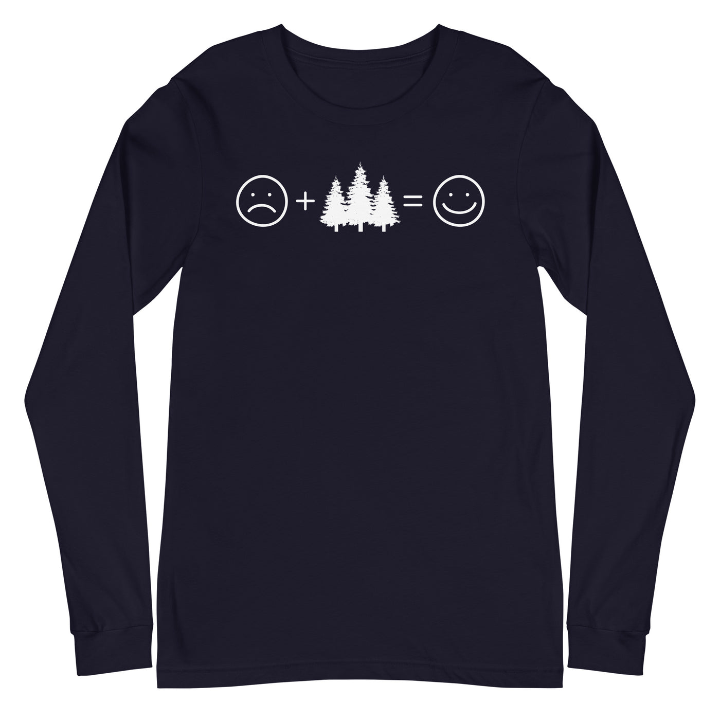 Lächelndes Gesicht und Bäume - Longsleeve (Unisex) camping xxx yyy zzz Navy