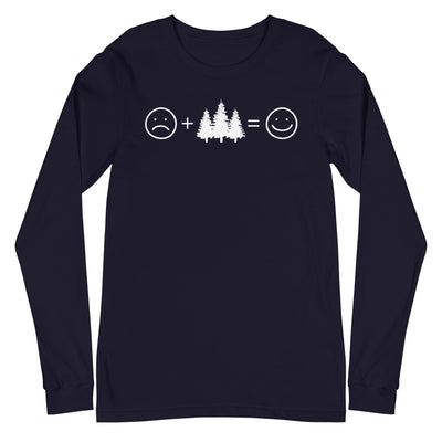 Lächelndes Gesicht und Bäume - Longsleeve (Unisex) camping xxx yyy zzz Navy