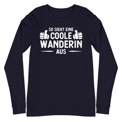 So Sieht Eine Coole Wanderin Aus - Longsleeve (Unisex) wandern xxx yyy zzz Navy