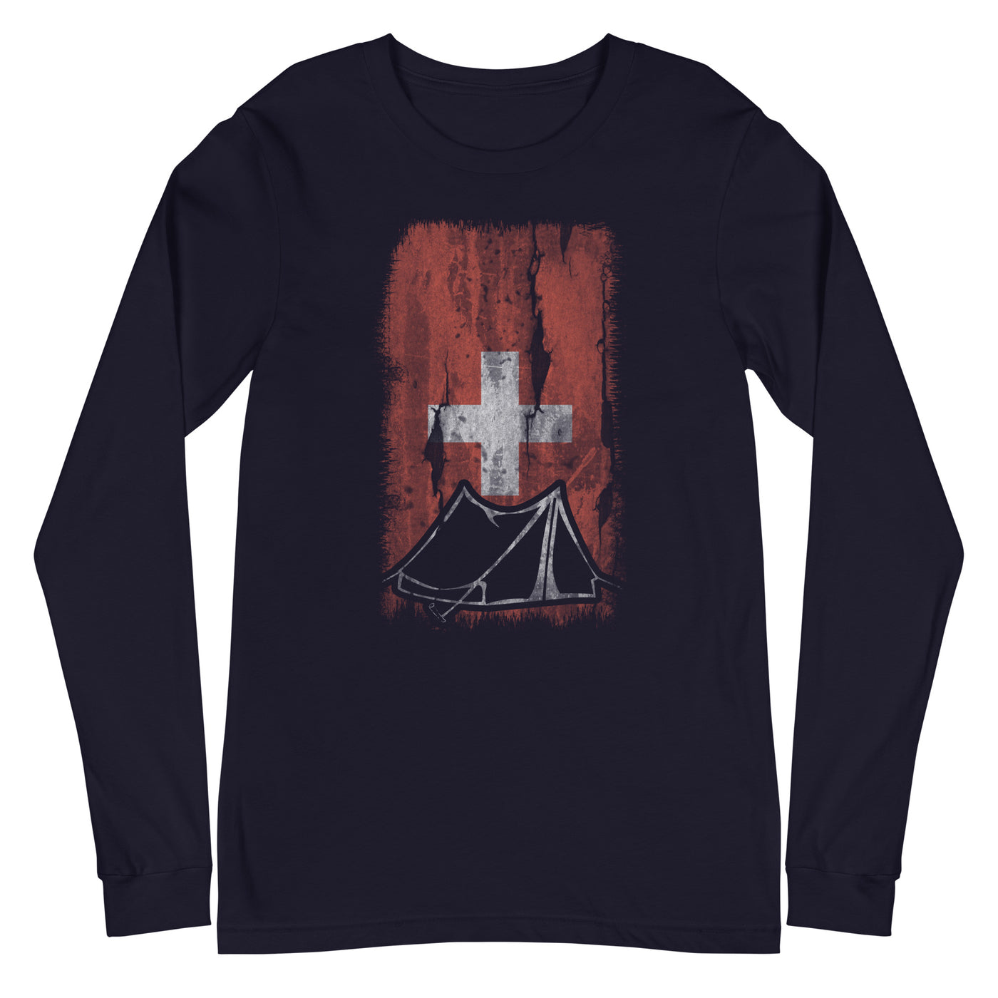 Schweizer Flagge 1 und Camping - Longsleeve (Unisex) camping xxx yyy zzz Navy