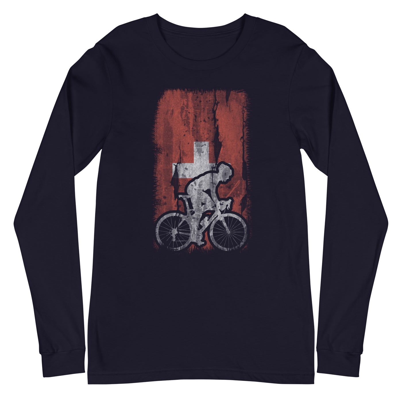 Schweizer Flagge 1 und Radfahren - Longsleeve (Unisex) fahrrad xxx yyy zzz Navy