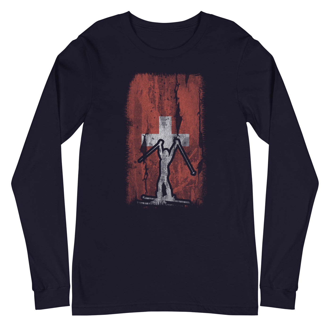 Schweizer Flagge 1 und Skifahren - Longsleeve (Unisex) klettern ski xxx yyy zzz Navy