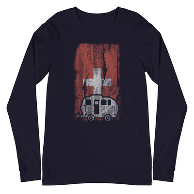 Schweizer Flagge 2 und Camping - Longsleeve (Unisex) camping xxx yyy zzz Navy