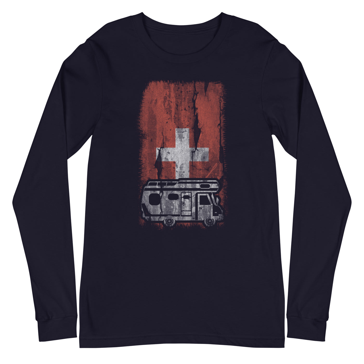 Schweizer Flagge und Camping - Longsleeve (Unisex) camping xxx yyy zzz Navy