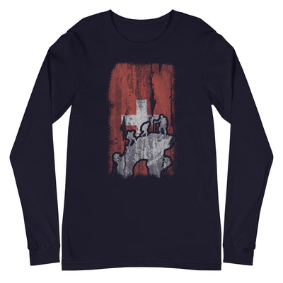 Schweizer Flagge und Klettern - Longsleeve (Unisex) klettern xxx yyy zzz Navy