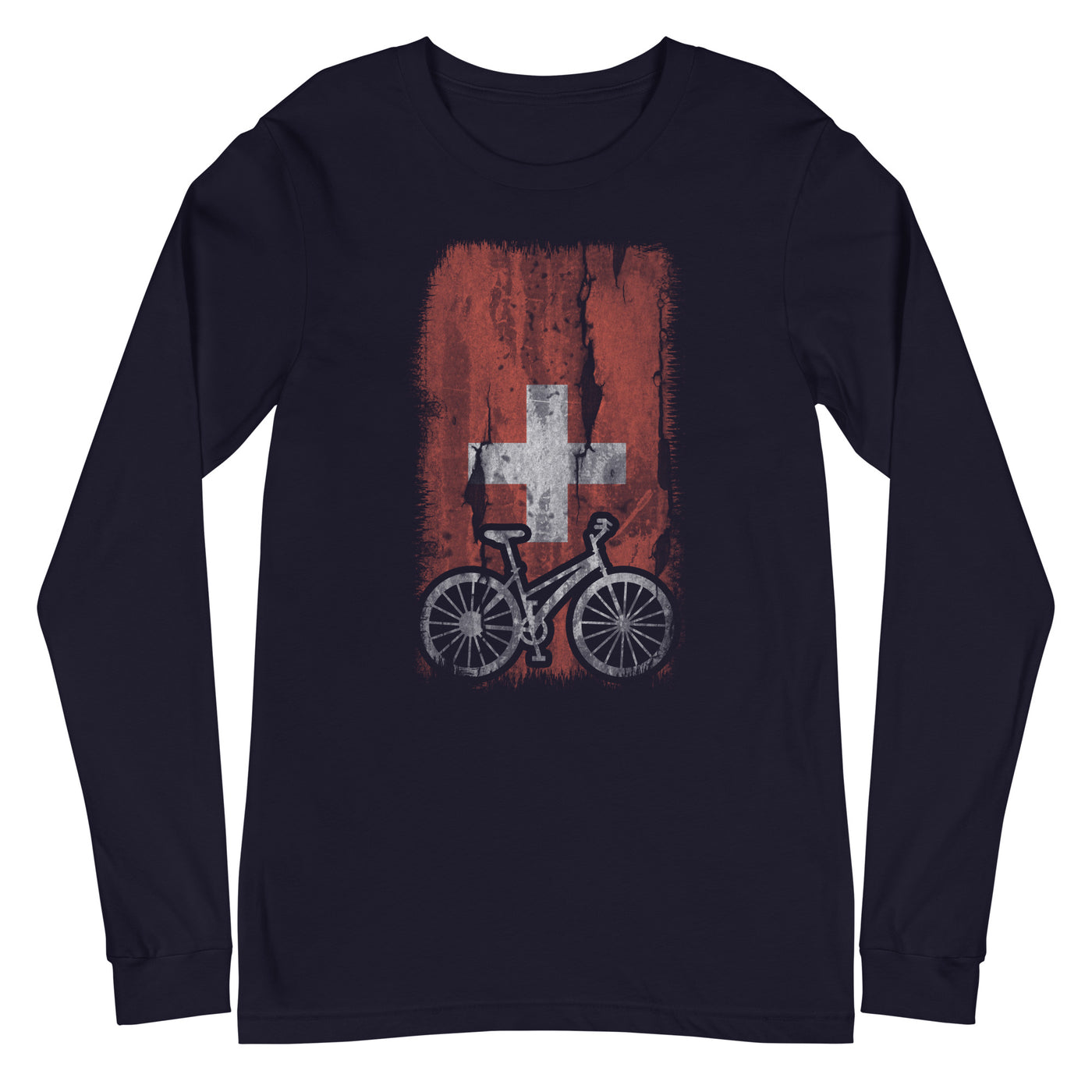 Schweizer Flagge und Radfahren - Longsleeve (Unisex) fahrrad xxx yyy zzz Navy