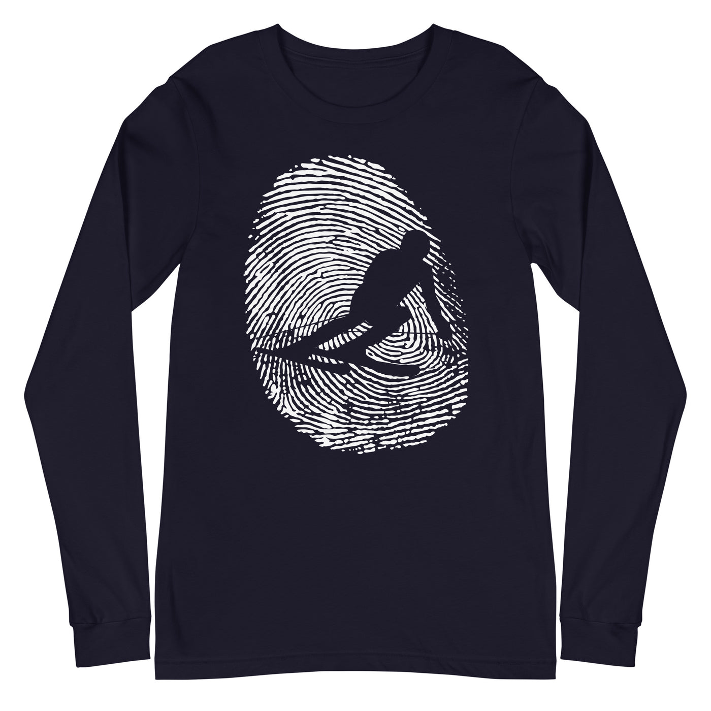 Thumb_Print_-_Skifahren_-_(SK) - Unisex Long Sleeve Tee | Bella + Canvas 3501 xxx yyy zzz Navy