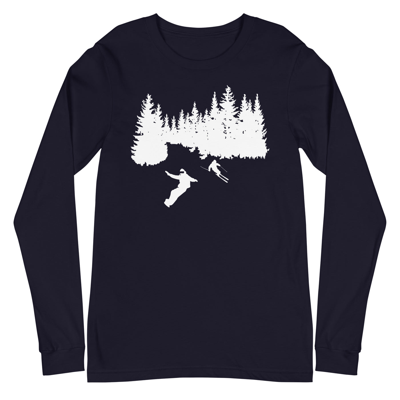 Bäume - Snowboarding - Skifahren - Longsleeve (Unisex) klettern ski xxx yyy zzz Navy