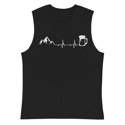 Herzschlag Berge Und Bier - Muskelshirt (Unisex) berge klettern wandern Schwarz