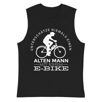 Alter Mann mit einem E-Bike - Muskelshirt (Unisex) e-bike Schwarz