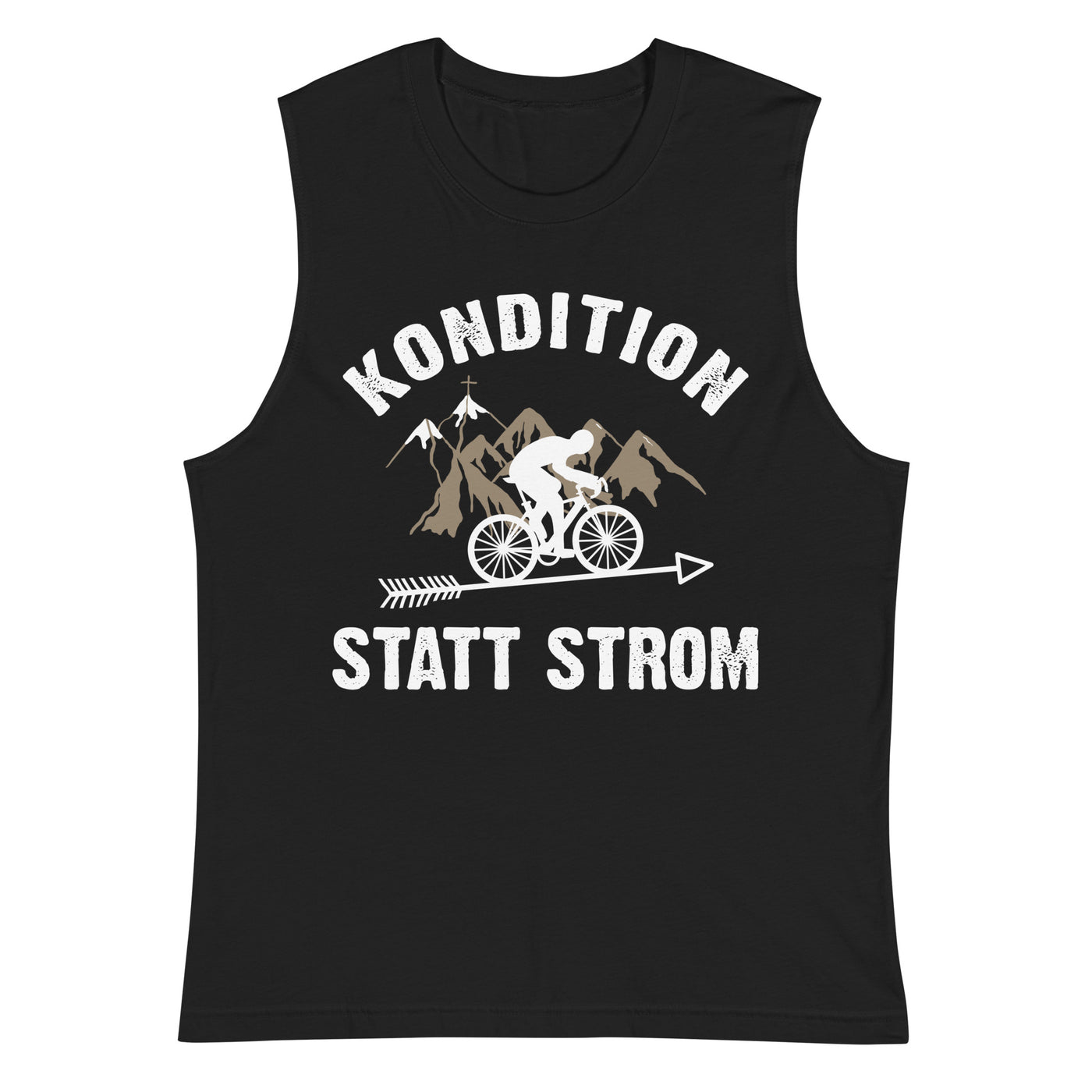 Kondition statt Strom - Muskelshirt (Unisex) fahrrad mountainbike Schwarz