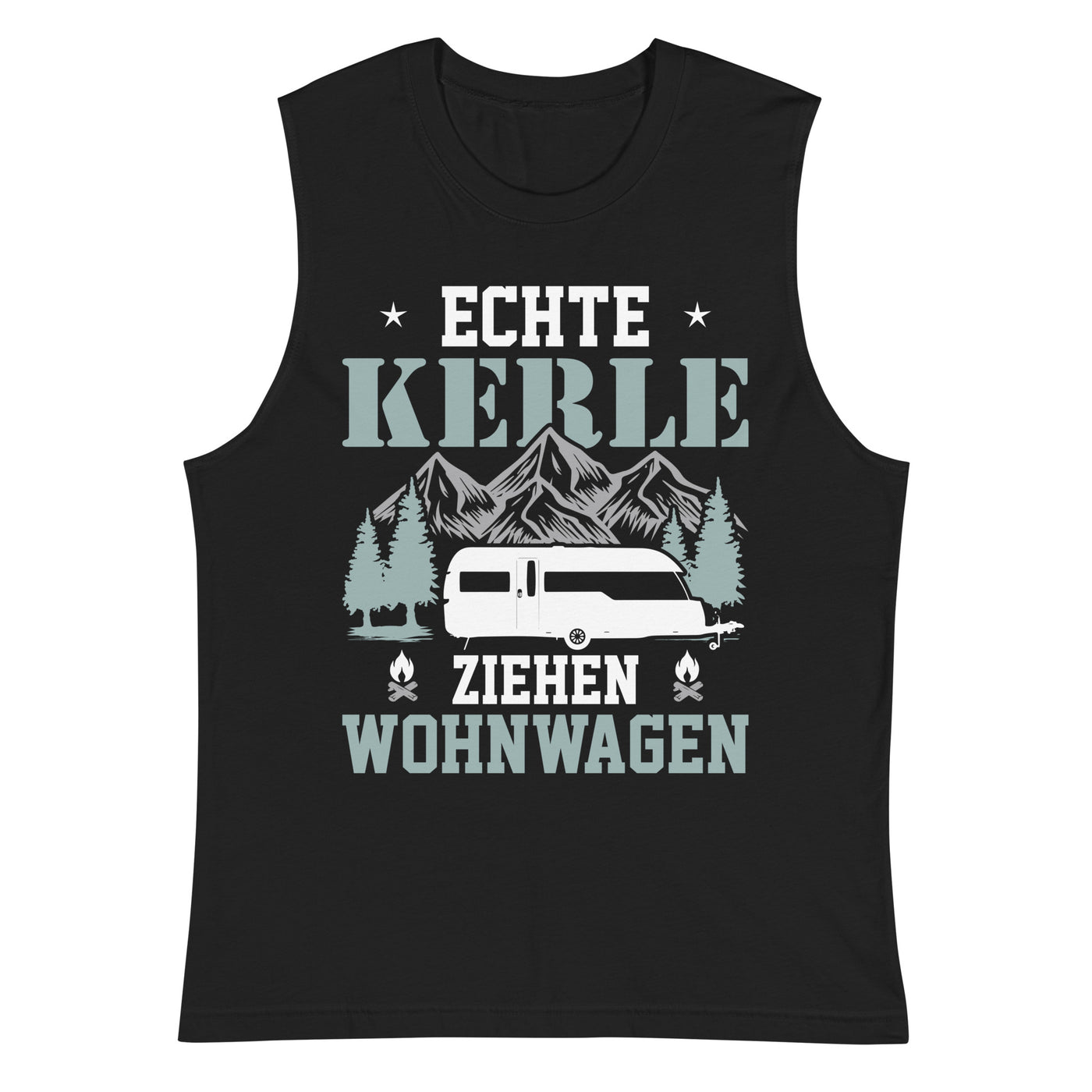 Echte Kerle ziehen Wohnwagen - Muskelshirt (Unisex) camping Schwarz