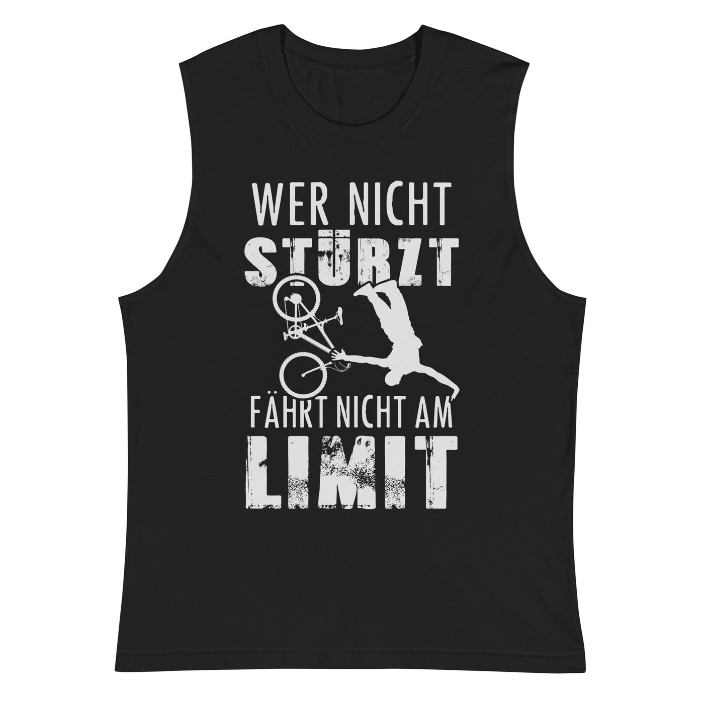 Wer nicht stürzt - fährt nicht am Limit - Muskelshirt (Unisex) mountainbike Schwarz