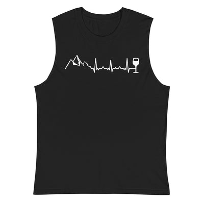 Heartbeat Wine and Mountain - Muskelshirt (Unisex) berge Schwarz