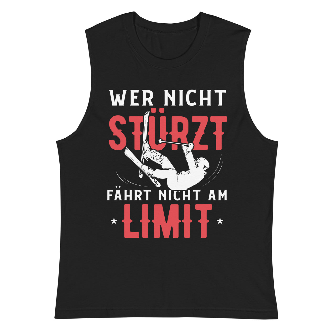 Wer nicht stürzt fährt nicht am Limit - Muskelshirt (Unisex) ski Schwarz