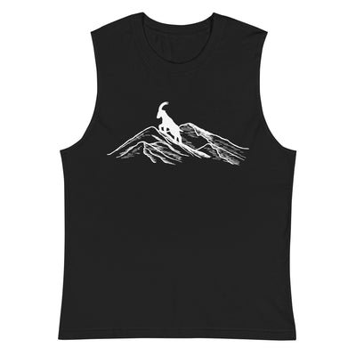 Alpensteinbock auf Berg - Muskelshirt (Unisex) berge klettern wandern Schwarz