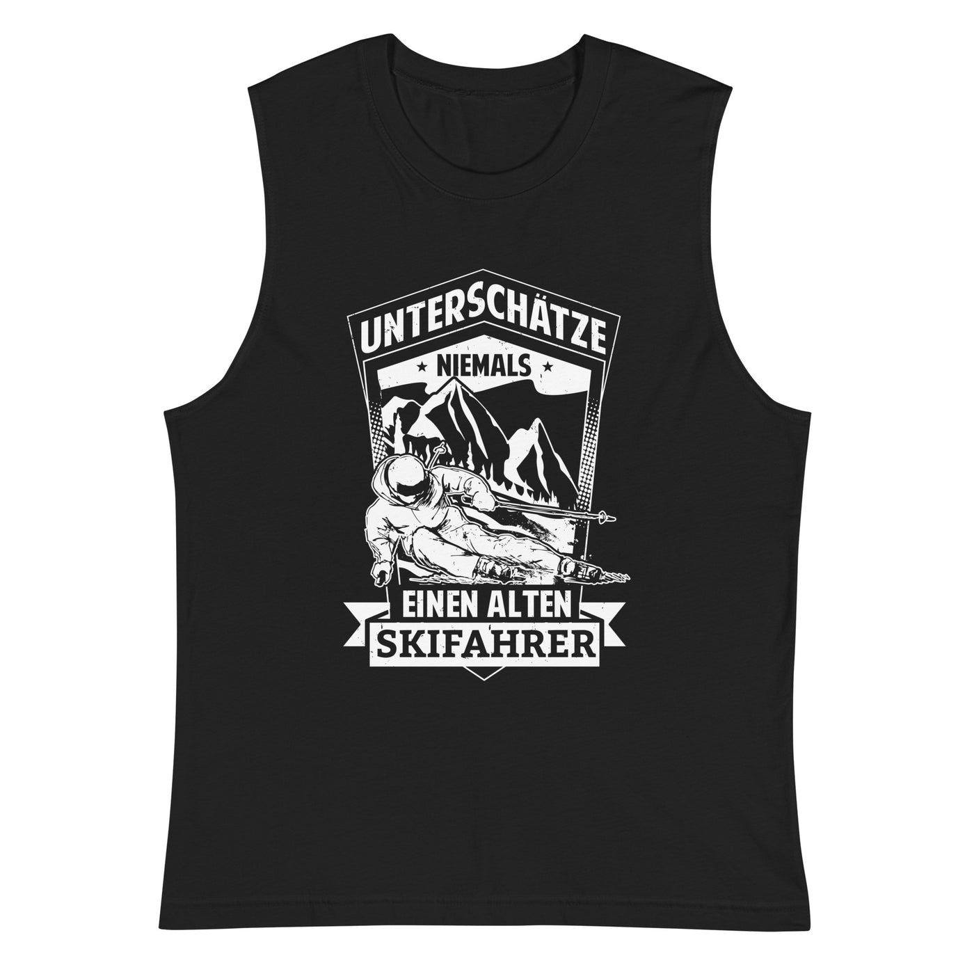 Unterschätze niemals nen alten Skifahrer - Muskelshirt (Unisex) ski Schwarz