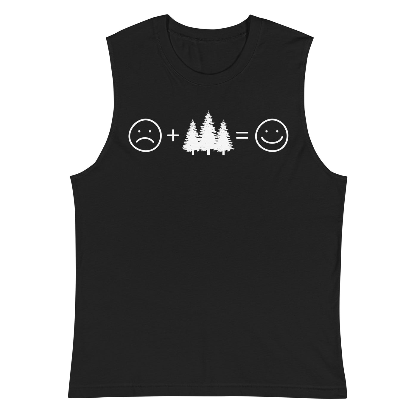 Lächelndes Gesicht und Bäume - Muskelshirt (Unisex) camping xxx yyy zzz 2XL