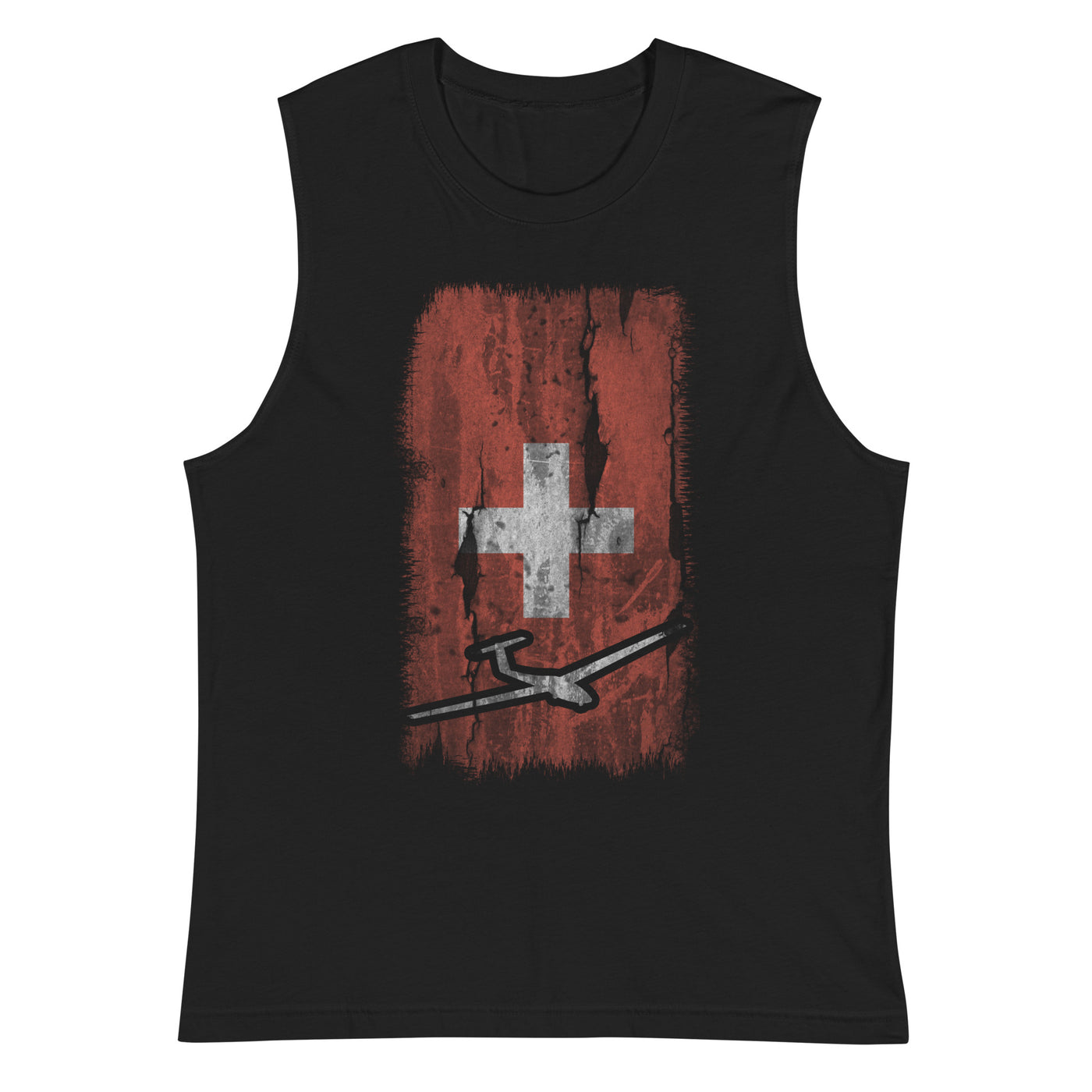 Schweizer Flagge und Segelflugzeug - Muskelshirt (Unisex) berge xxx yyy zzz 2XL