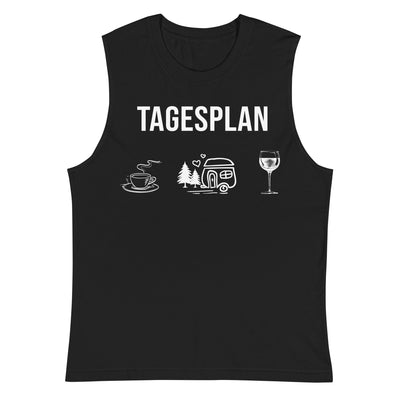 Tagesplan Kaffee, Camping und Wein - Muskelshirt (Unisex) camping xxx yyy zzz 2XL