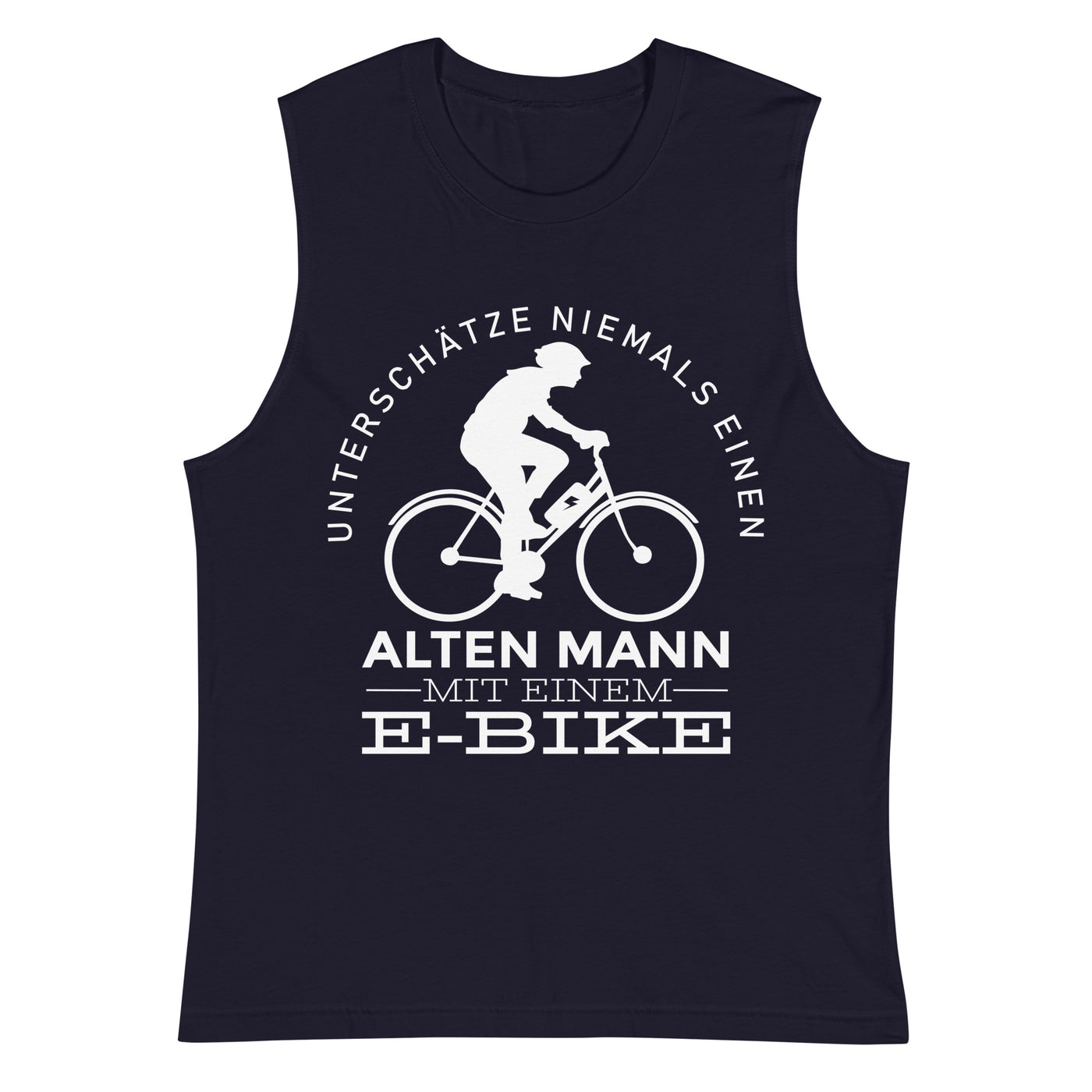 Alter Mann mit einem E-Bike - Muskelshirt (Unisex) e-bike