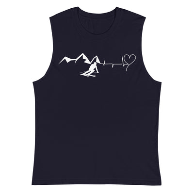 Heart - Heartbeat - Mountain - Skiing - Muskelshirt (Unisex) ski