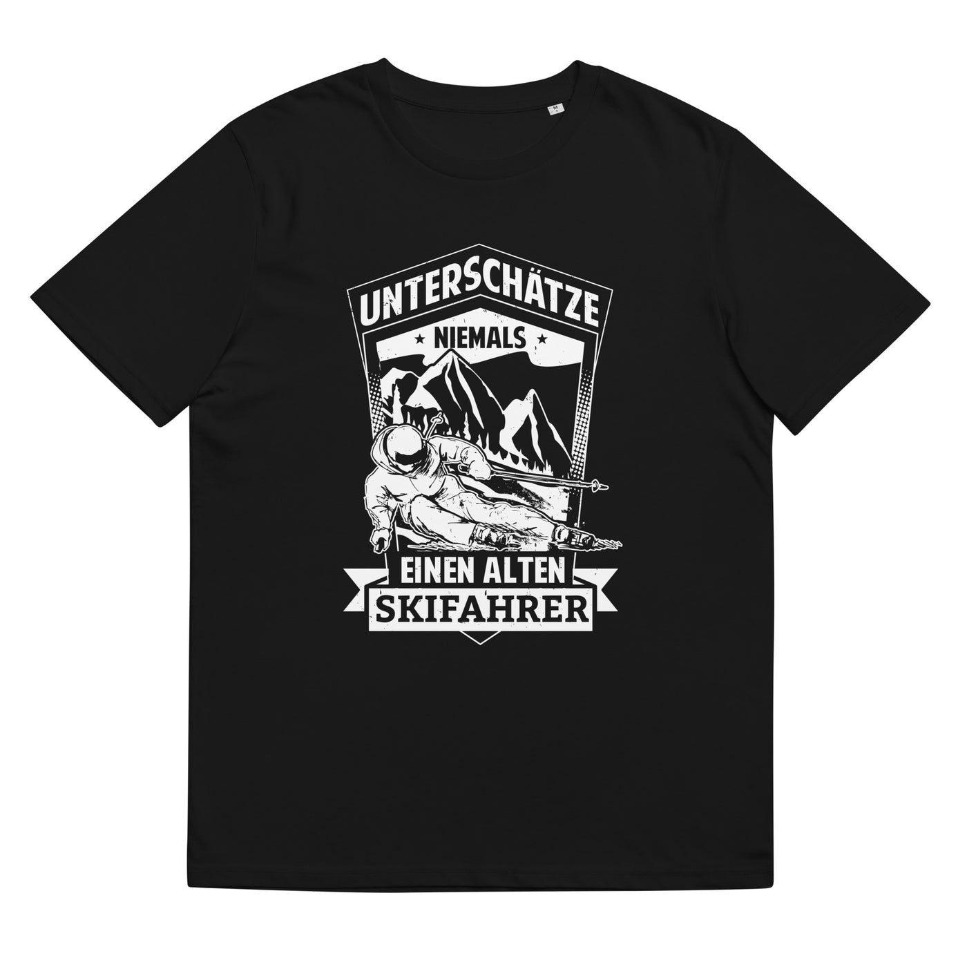 Unterschätze Niemals Nen Alten Skifahrer - Herren Premium Organic T-Shirt ski Schwarz