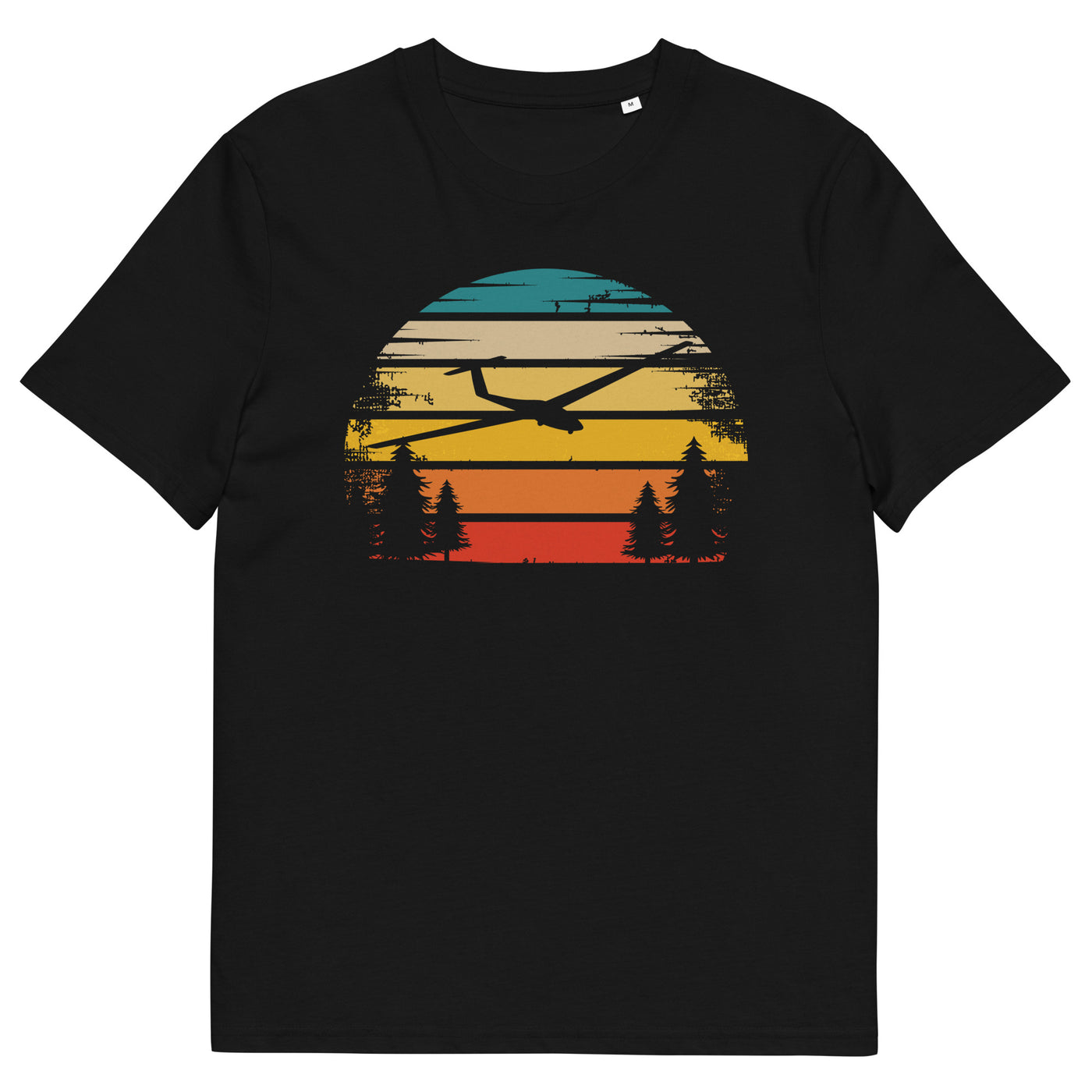 Retro Sonne und Segelflugzeug - Herren Premium Organic T-Shirt berge xxx yyy zzz Black