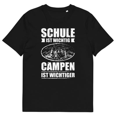 Schule Ist Wichtig Campen Ist Wichtiger - Herren Premium Organic T-Shirt camping xxx yyy zzz Black