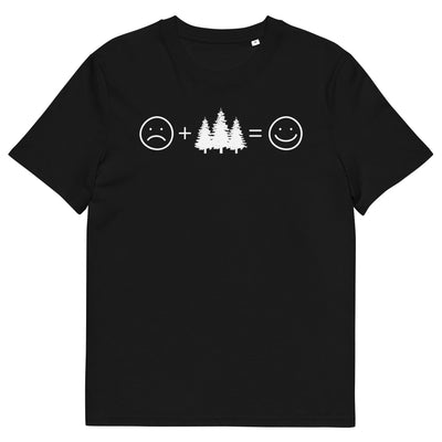 Lächelndes Gesicht und Bäume - Herren Premium Organic T-Shirt camping xxx yyy zzz Black