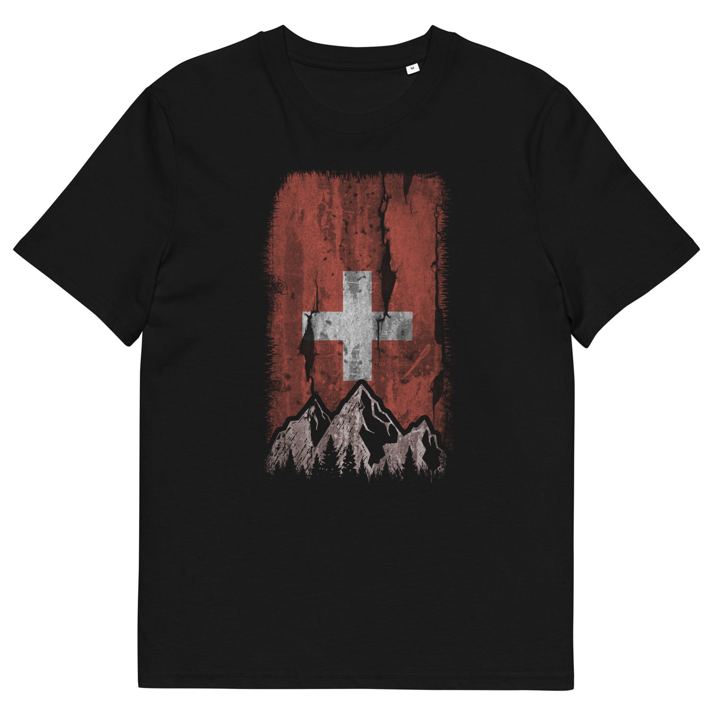 Schweizer Flagge und Berge - Herren Premium Organic T-Shirt berge xxx yyy zzz Black