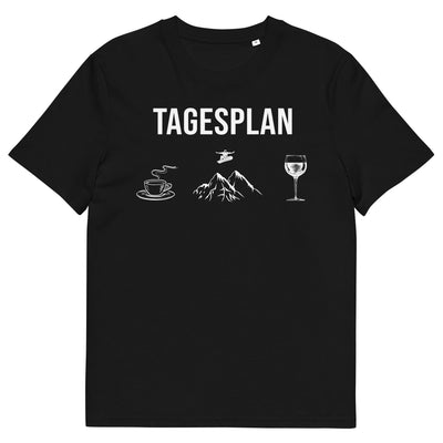 Tagesplan Kaffee, Snowboarden und Wein - - Unisex Organic Cotton T-Shirt | Stanley/Stella STTU755 snowboarden xxx yyy zzz Black