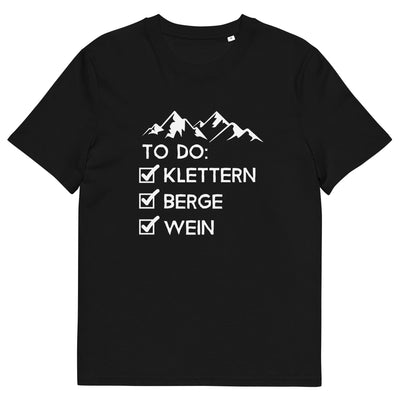 To Do Liste - Klettern, Berge, Wein - Herren Premium Organic T-Shirt klettern xxx yyy zzz Black