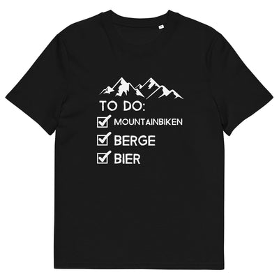 To Do Liste - Mountainbiken, Berge, Bier - (M) - Herren Premium Organic T-Shirt xxx yyy zzz Black