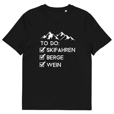 To Do Liste - Skifahren, Berge, Wein - Herren Premium Organic T-Shirt klettern ski xxx yyy zzz Black