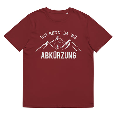 Ich Kenne Da Ne Abkürzung - Herren Premium Organic T-Shirt berge wandern Weinrot