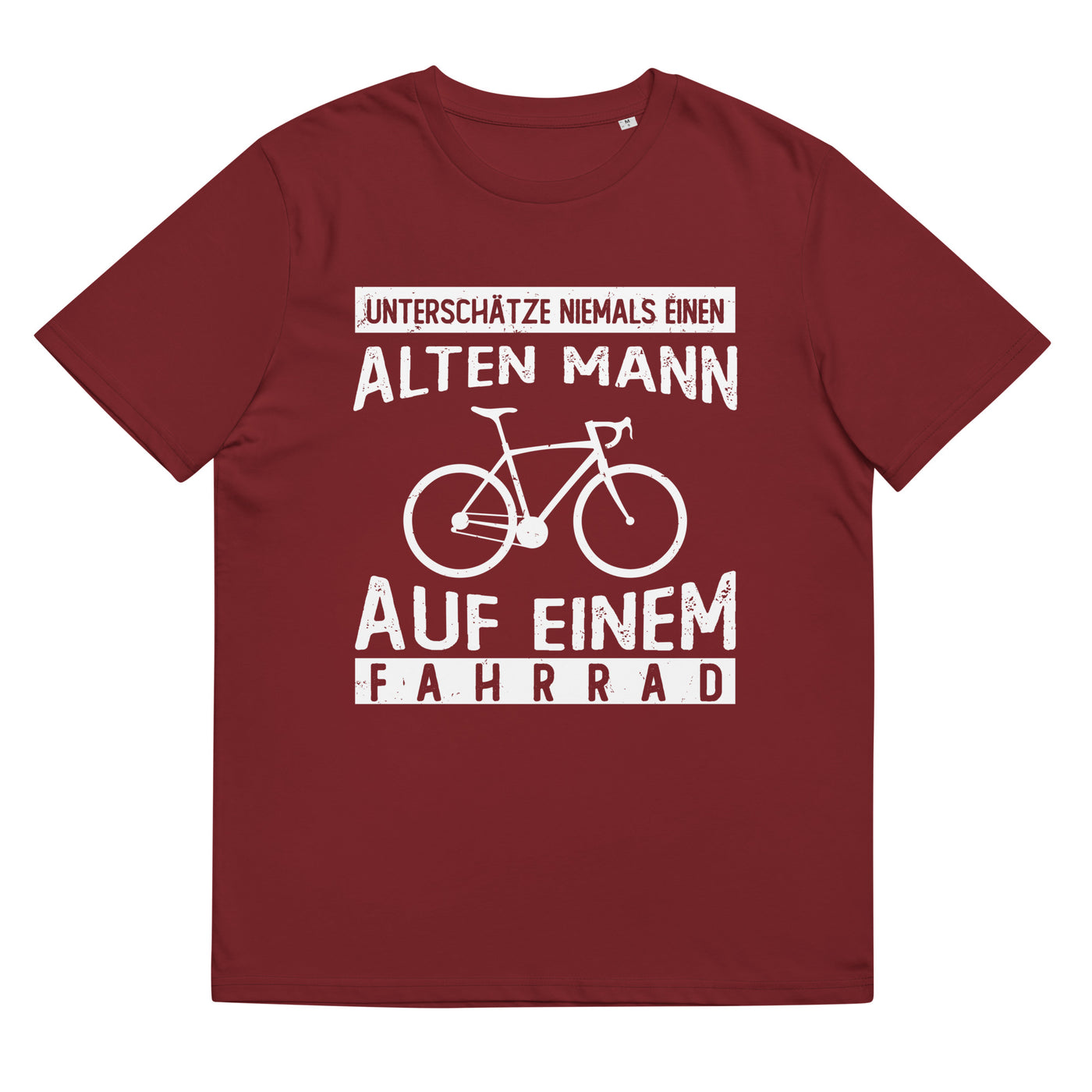 Alter Mann Auf Einem Fahrrad - Herren Premium Organic T-Shirt fahrrad Weinrot