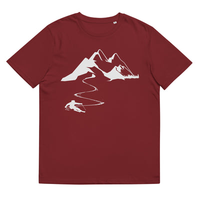 Skisüchtig - Herren Premium Organic T-Shirt ski Weinrot