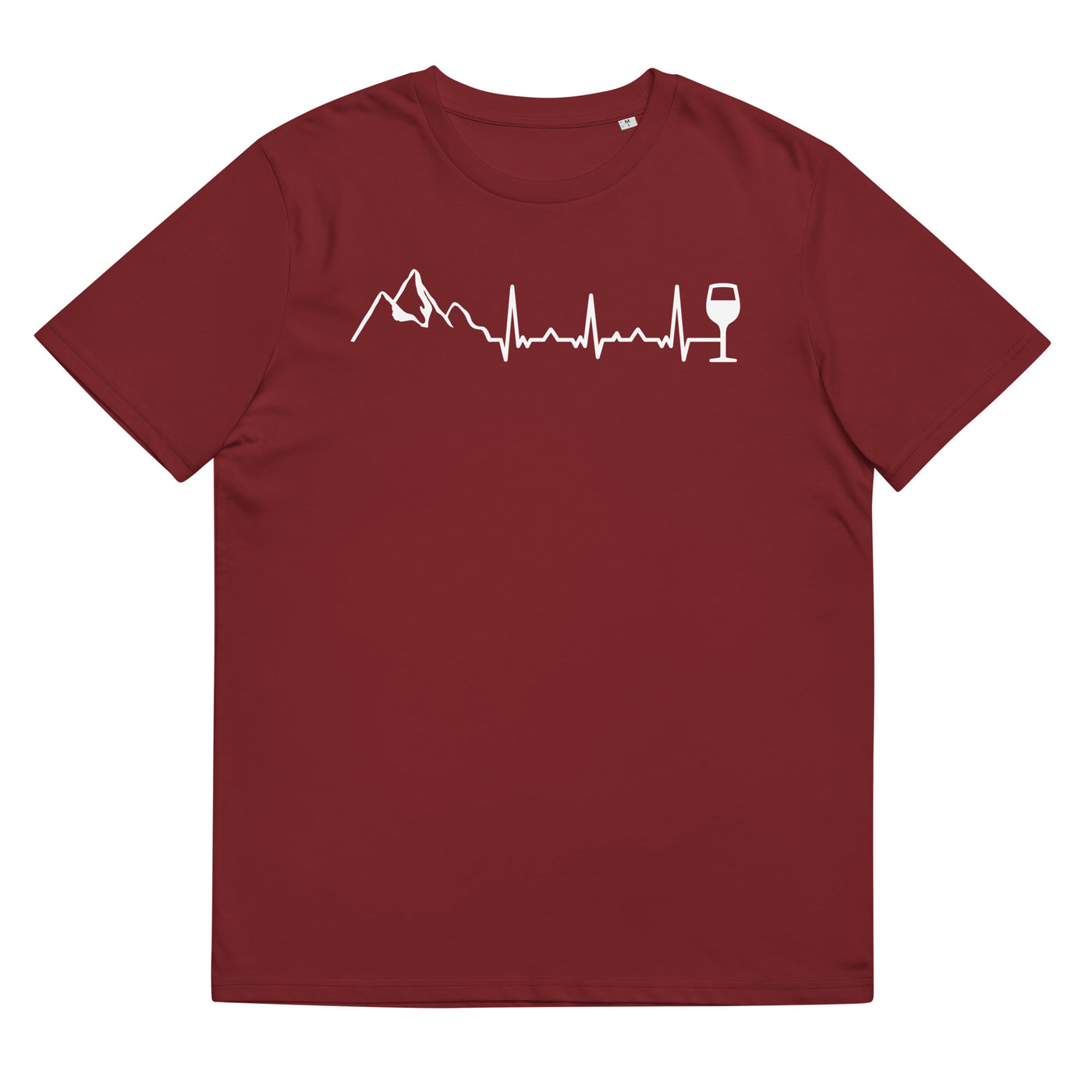 Heartbeat Wine And Mountain - Herren Premium Organic T-Shirt berge Weinrot