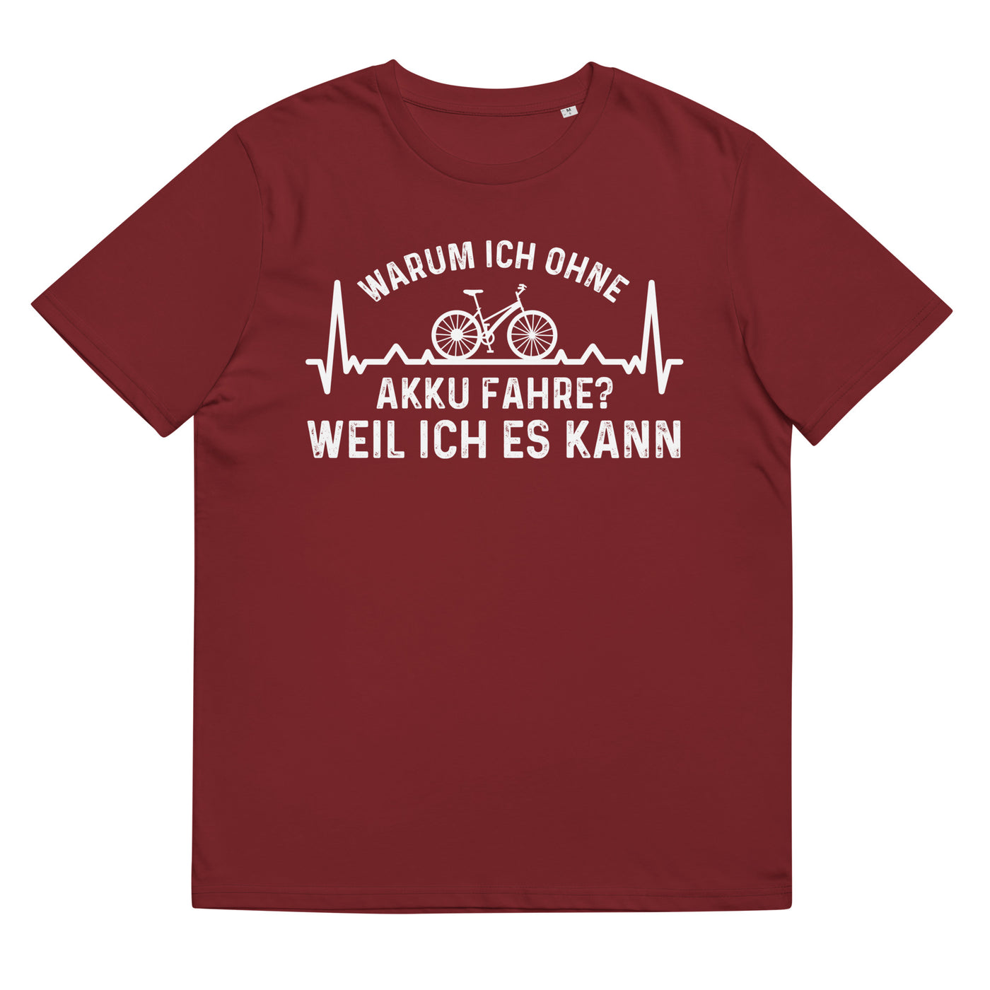 Warum Ich Ohne Akku Fahre Weil Ich Es Kann 1 - Herren Premium Organic T-Shirt fahrrad Weinrot