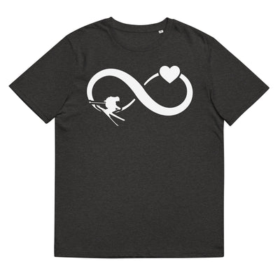 Infinity Heart and Skiing - Herren Premium Organic T-Shirt klettern ski xxx yyy zzz Dark Heather Grey