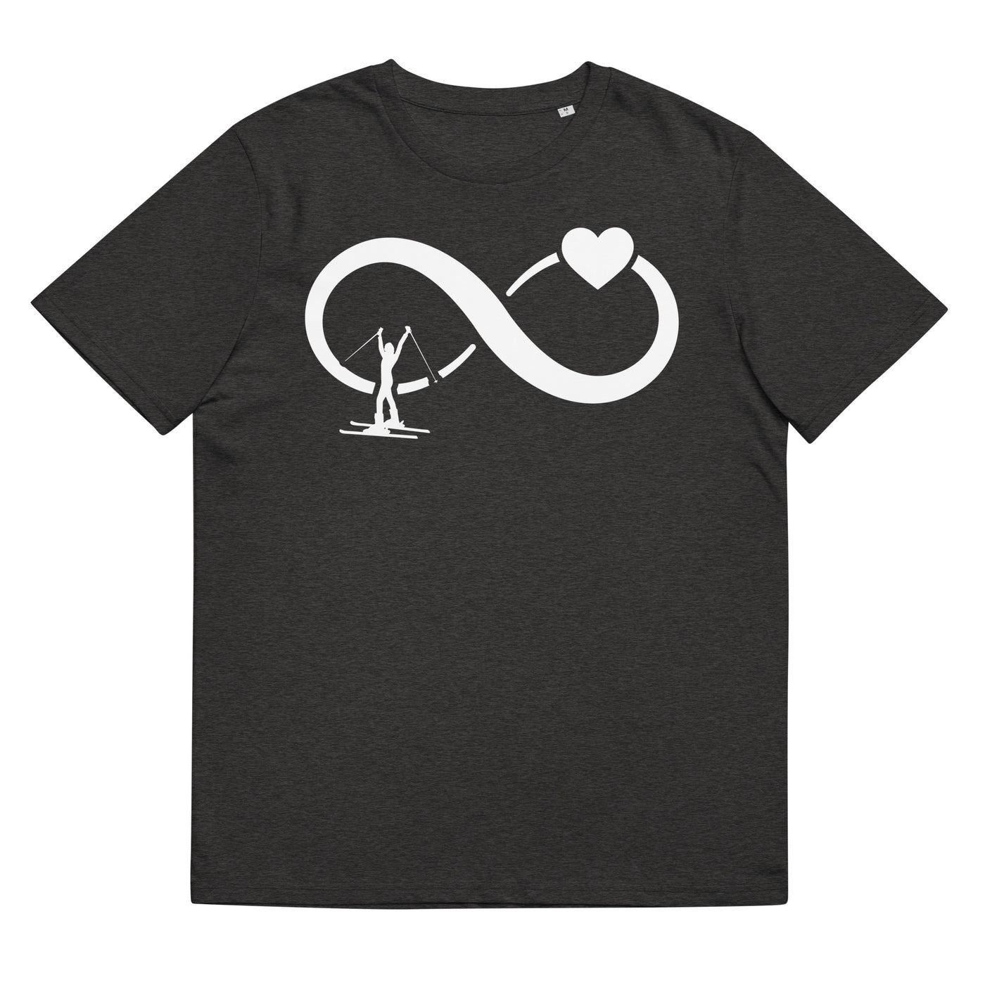 Infinity Heart and Skiing 1 - Herren Premium Organic T-Shirt klettern ski xxx yyy zzz Dark Heather Grey