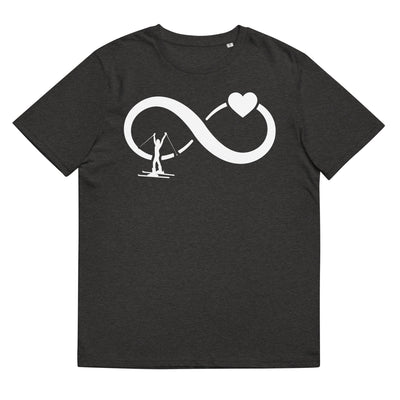 Infinity Heart and Skiing 1 - Herren Premium Organic T-Shirt klettern ski xxx yyy zzz Dark Heather Grey