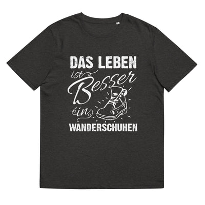 Leben besser in Wanderschuhen - Herren Premium Organic T-Shirt wandern xxx yyy zzz Dark Heather Grey