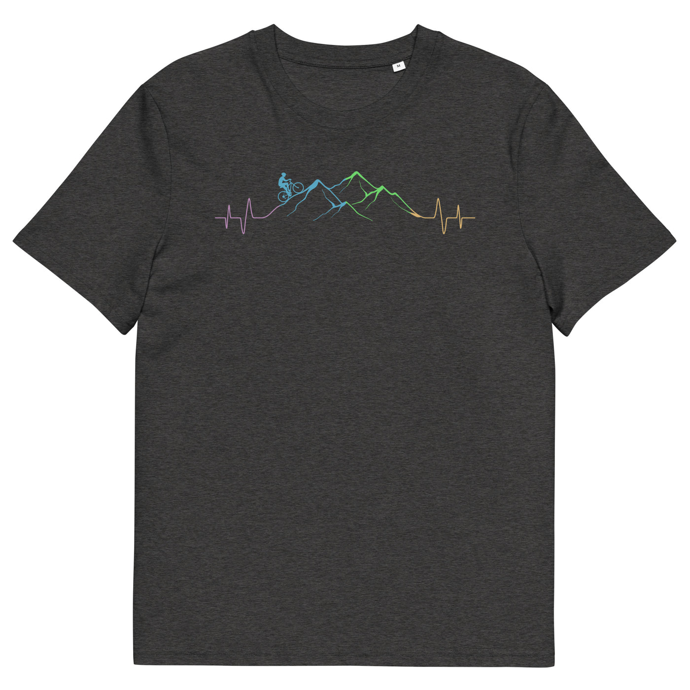 Mountainbiker auf Berg - (M) - Herren Premium Organic T-Shirt xxx yyy zzz Dark Heather Grey