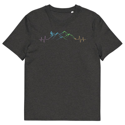 Mountainbiker auf Berg - (M) - Herren Premium Organic T-Shirt xxx yyy zzz Dark Heather Grey