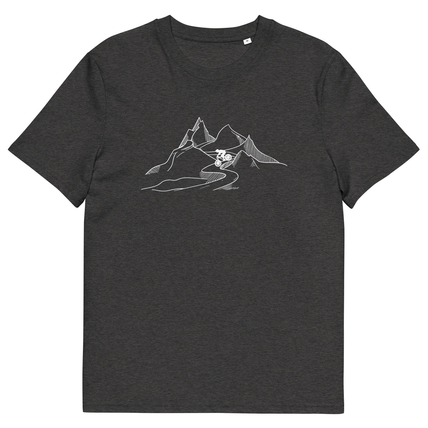 Mountainbiker fährt Downhill - (M) - Herren Premium Organic T-Shirt xxx yyy zzz Dark Heather Grey