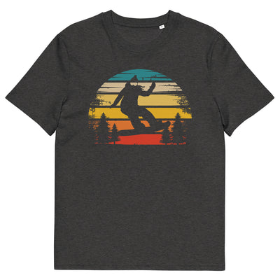 Retro Sonne und Snowboarding - Herren Premium Organic T-Shirt snowboarden xxx yyy zzz Dark Heather Grey